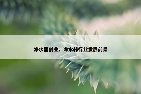 净水器创业，净水器行业发展前景