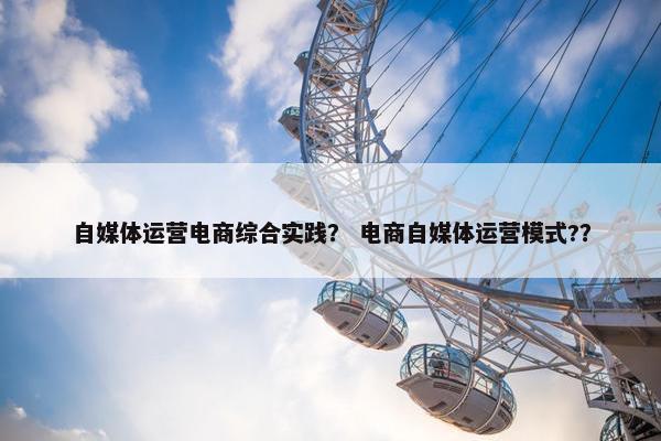 自媒体运营电商综合实践？ 电商自媒体运营模式?？
