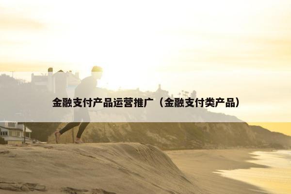 金融支付产品运营推广（金融支付类产品）