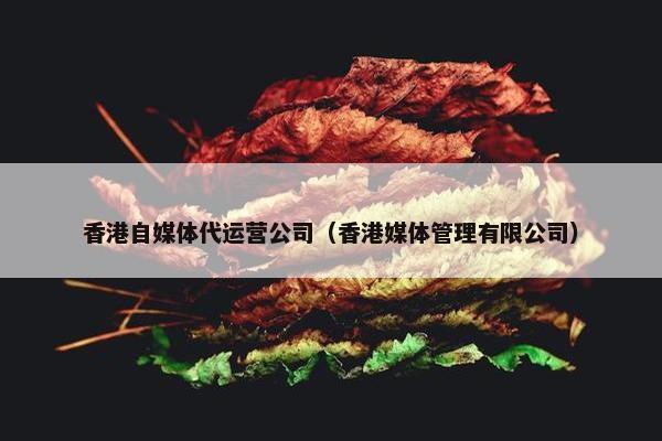 香港自媒体代运营公司（香港媒体管理有限公司）