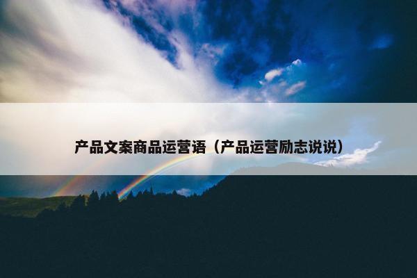 产品文案商品运营语（产品运营励志说说）