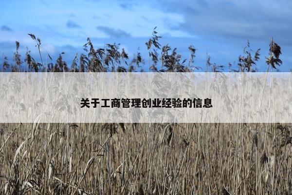 关于工商管理创业经验的信息