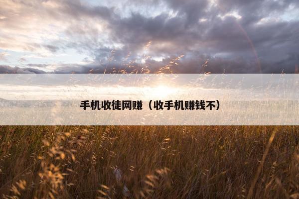 手机收徒网赚（收手机赚钱不）