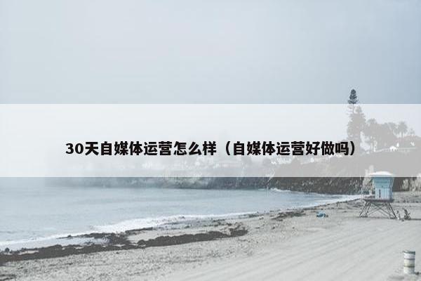 30天自媒体运营怎么样（自媒体运营好做吗）