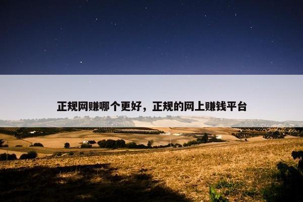正规网赚哪个更好，正规的网上赚钱平台