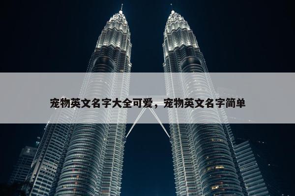 宠物英文名字大全可爱，宠物英文名字简单