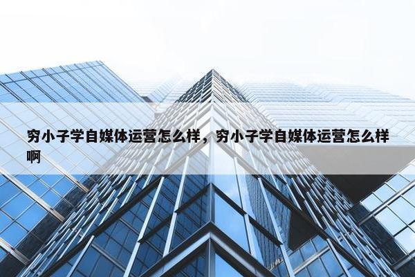 穷小子学自媒体运营怎么样，穷小子学自媒体运营怎么样啊