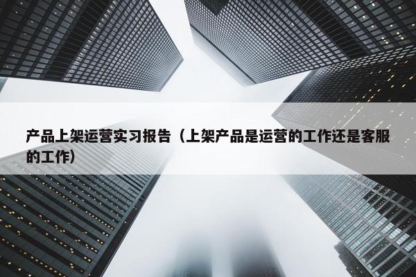 产品上架运营实习报告（上架产品是运营的工作还是客服的工作）