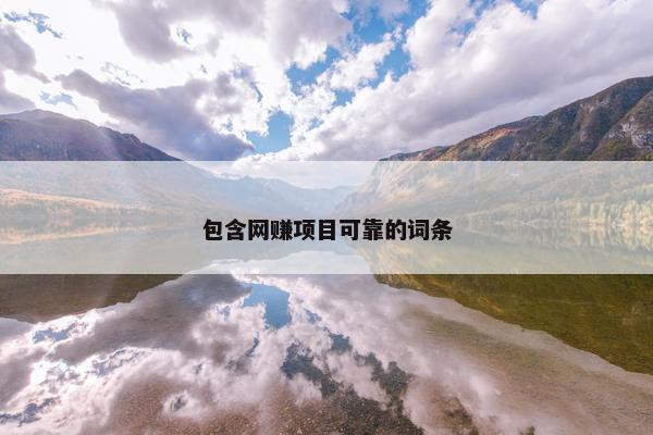 包含网赚项目可靠的词条