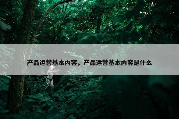 产品运营基本内容，产品运营基本内容是什么