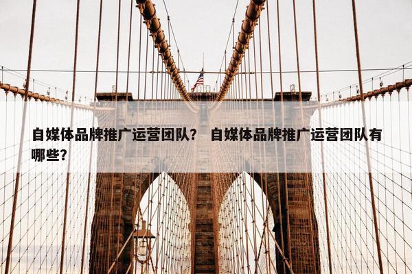自媒体品牌推广运营团队？ 自媒体品牌推广运营团队有哪些？