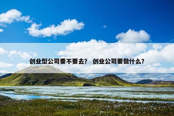 创业型公司要不要去？ 创业公司要做什么？