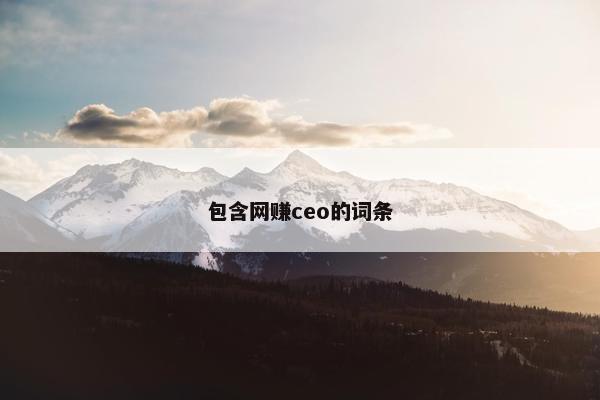 包含网赚ceo的词条