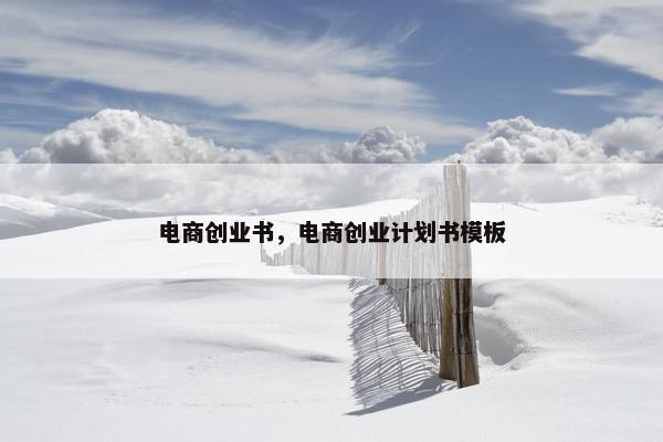 电商创业书，电商创业计划书模板