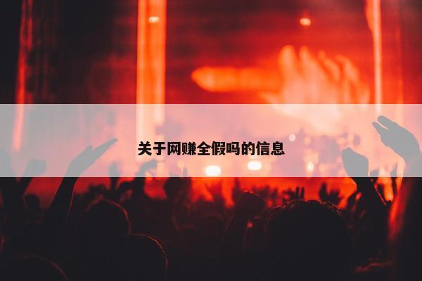 关于网赚全假吗的信息