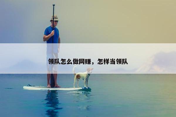 领队怎么做网赚，怎样当领队