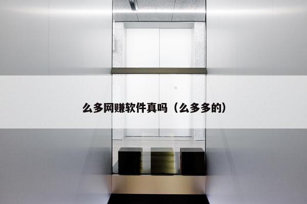 么多网赚软件真吗（么多多的）