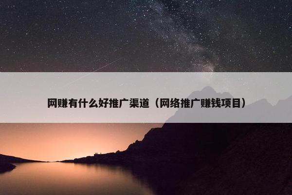 网赚有什么好推广渠道（网络推广赚钱项目）