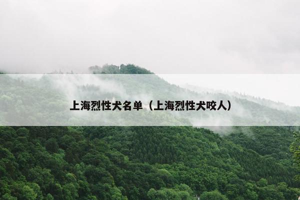 上海烈性犬名单（上海烈性犬咬人）