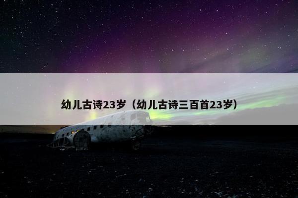 幼儿古诗23岁（幼儿古诗三百首23岁）