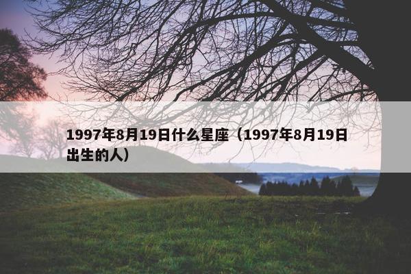 1997年8月19日什么星座（1997年8月19日出生的人）