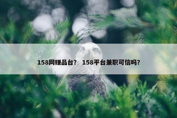 158网赚品台？ 158平台兼职可信吗？