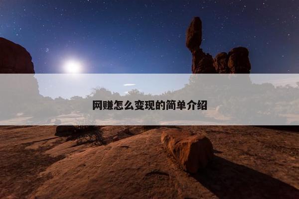 网赚怎么变现的简单介绍