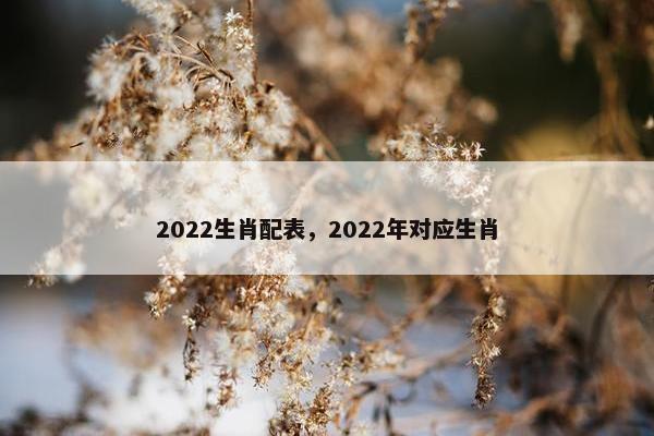 2022生肖配表，2022年对应生肖