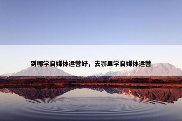 到哪学自媒体运营好，去哪里学自媒体运营