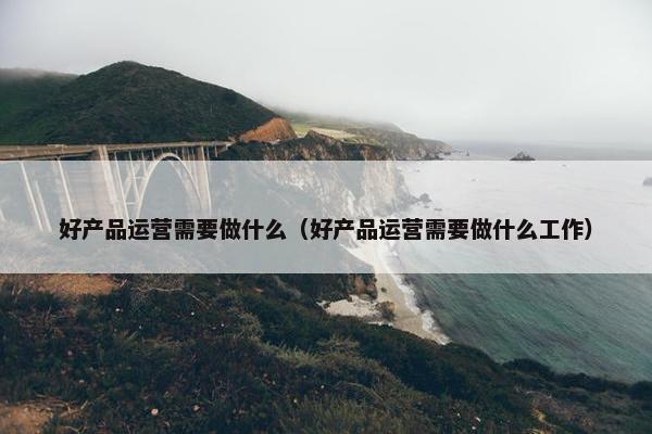 好产品运营需要做什么（好产品运营需要做什么工作）
