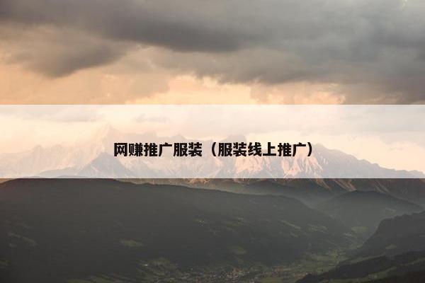 网赚推广服装（服装线上推广）