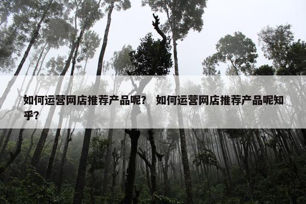 如何运营网店推荐产品呢？ 如何运营网店推荐产品呢知乎？