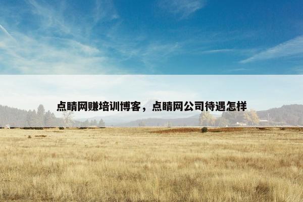 点睛网赚培训博客，点睛网公司待遇怎样
