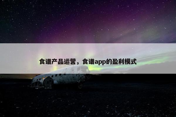 食谱产品运营，食谱app的盈利模式