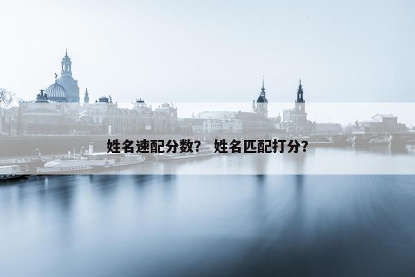 姓名速配分数？ 姓名匹配打分？