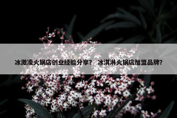 冰激凌火锅店创业经验分享？ 冰淇淋火锅店加盟品牌？