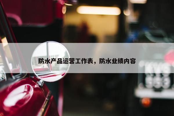 防水产品运营工作表，防水业绩内容