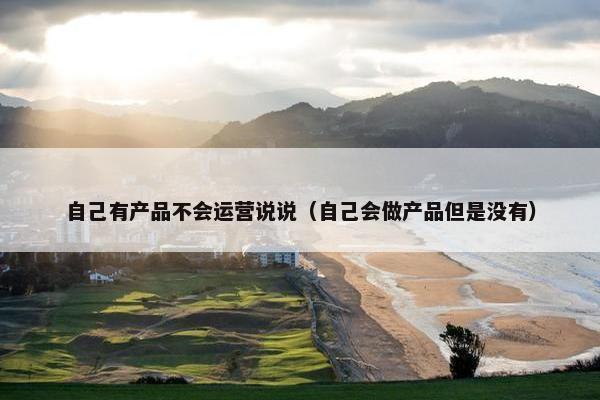 自己有产品不会运营说说（自己会做产品但是没有）