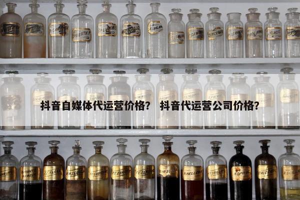 抖音自媒体代运营价格？ 抖音代运营公司价格？