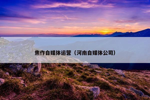 焦作自媒体运营（河南自媒体公司）