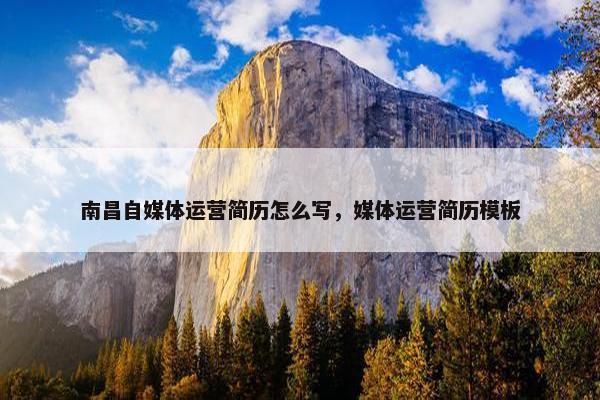 南昌自媒体运营简历怎么写，媒体运营简历模板