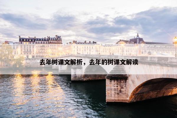 去年树课文解析，去年的树课文解读