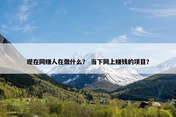 现在网赚人在做什么？ 当下网上赚钱的项目？