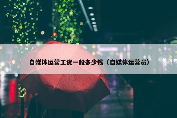 自媒体运营工资一般多少钱（自媒体运营员）