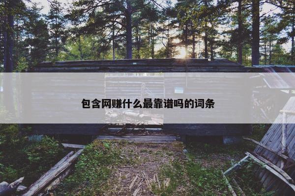 包含网赚什么最靠谱吗的词条