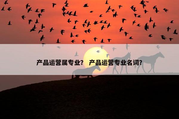 产品运营属专业？ 产品运营专业名词？