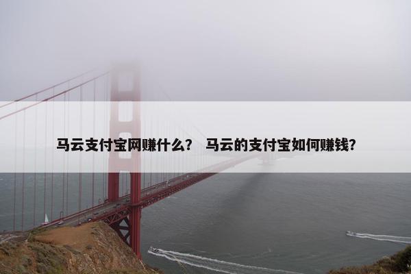 马云支付宝网赚什么？ 马云的支付宝如何赚钱？