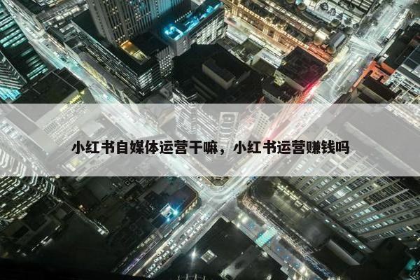 小红书自媒体运营干嘛，小红书运营赚钱吗