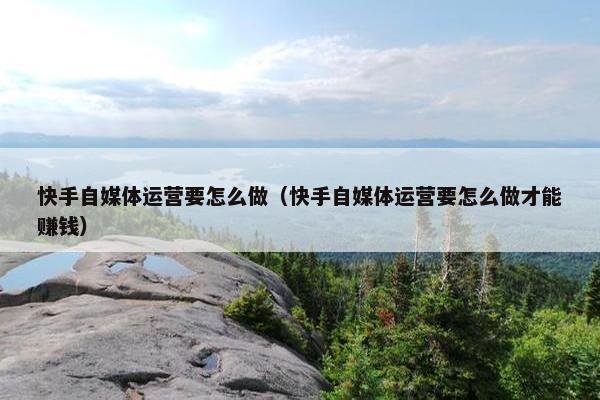 快手自媒体运营要怎么做（快手自媒体运营要怎么做才能赚钱）
