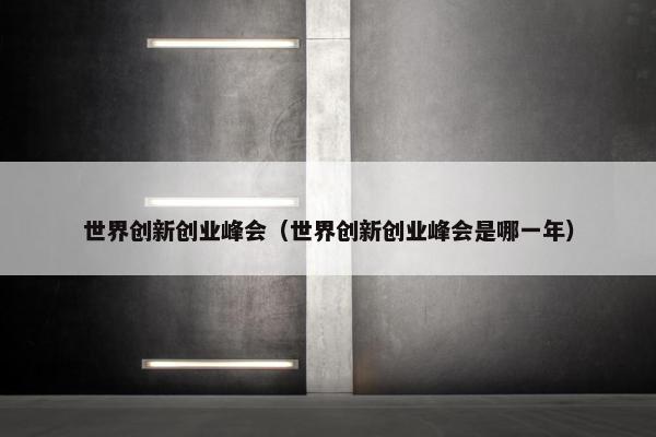 世界创新创业峰会（世界创新创业峰会是哪一年）
